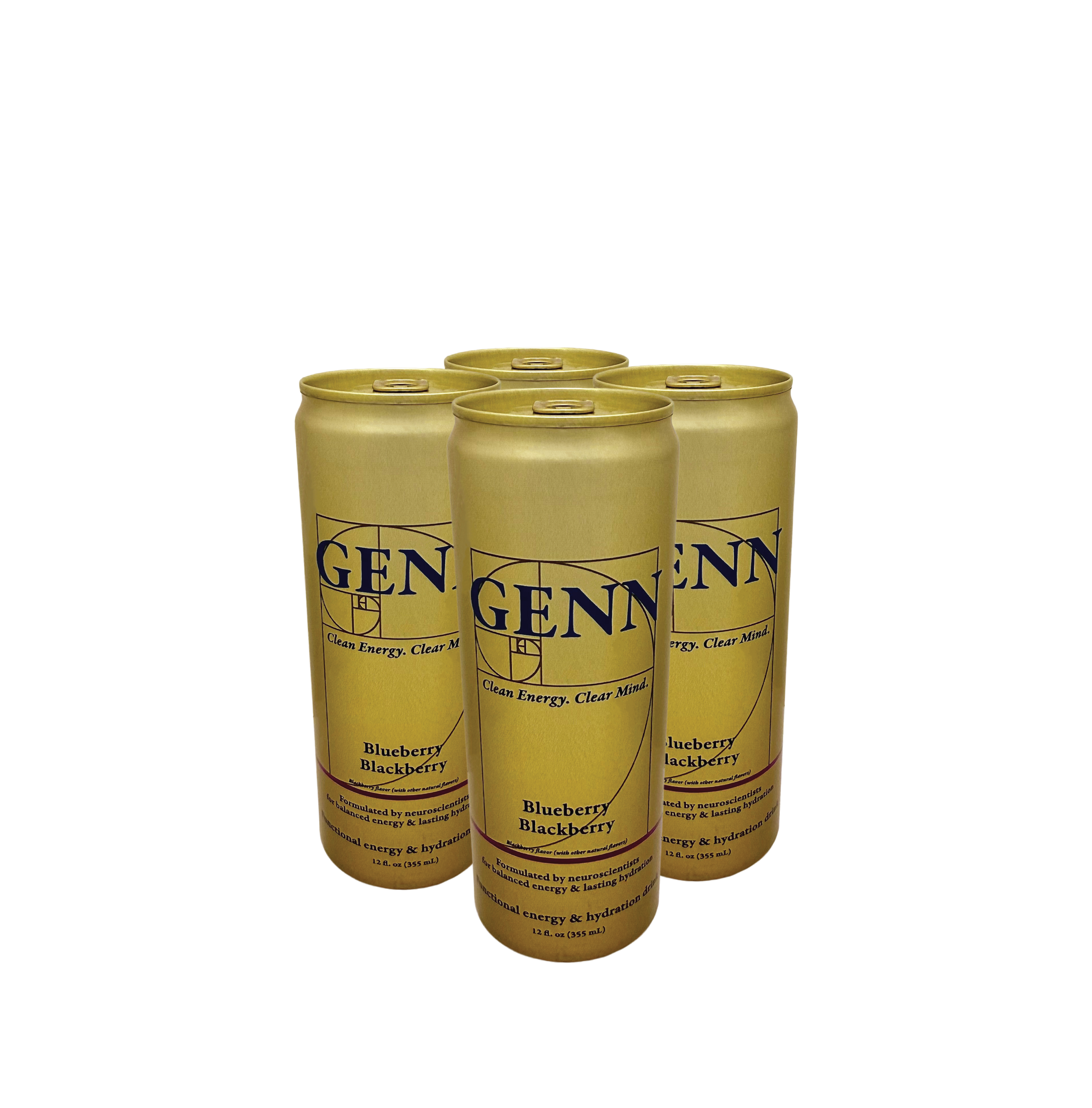 GENN Functional Energy & Hydration Drink – Blueberry Blackberry – 4 Pack