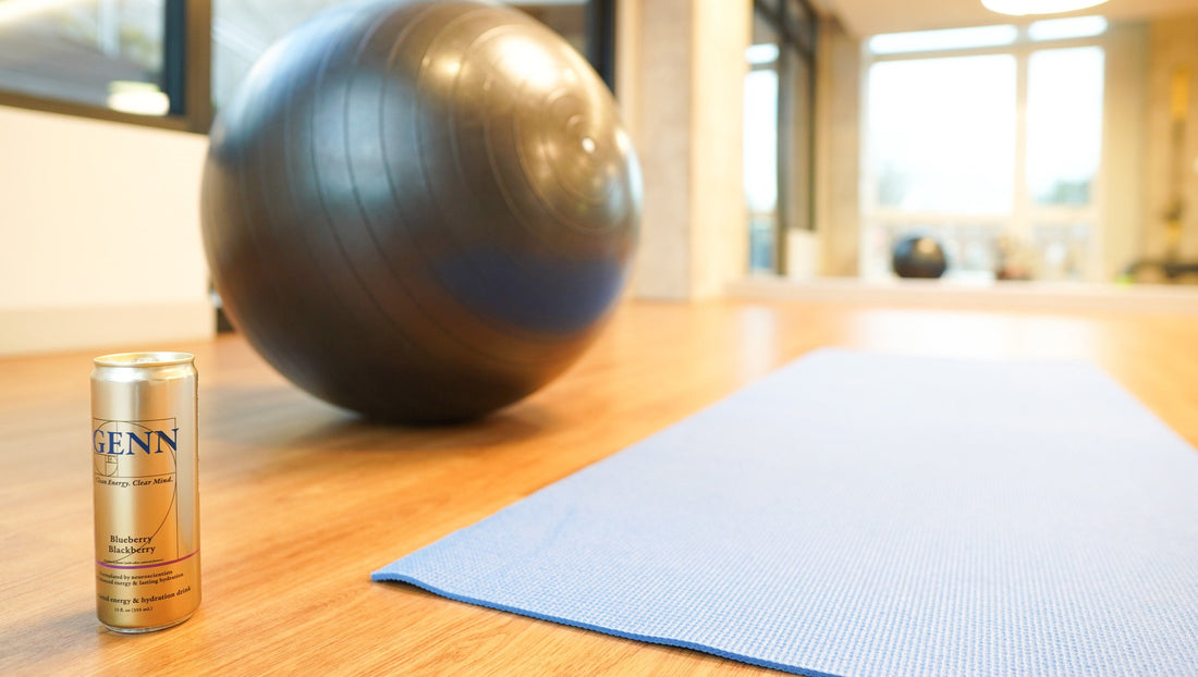 GENN, yoga at yoga studio, medicine ball