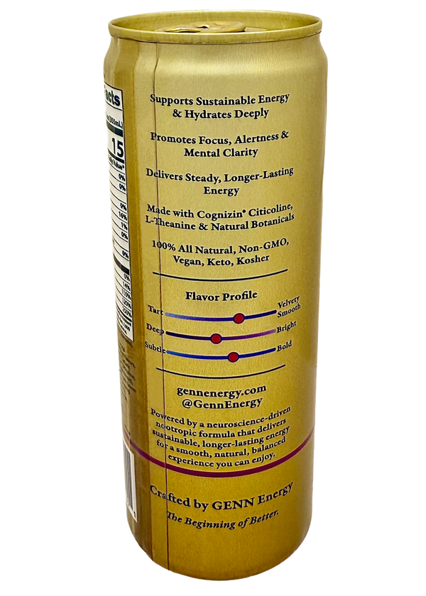 GENN Functional Energy & Hydration Drink – Blueberry Blackberry –  12 Pack