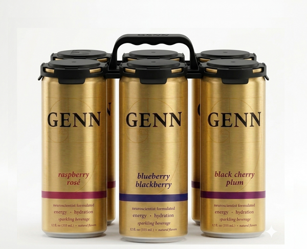 GENN Energy & Hydration Sparkling Beverage Variety - 6 Pack