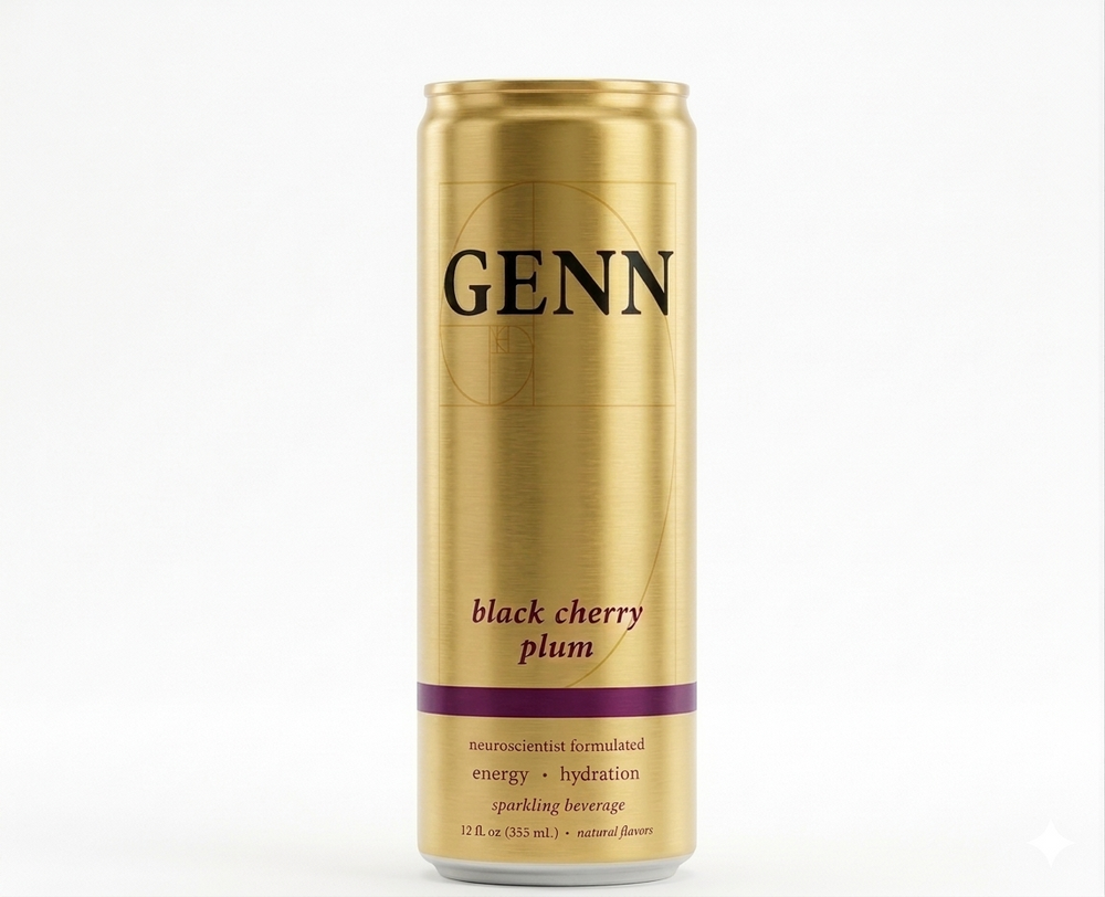 GENN Energy & Hydration Sparkling Beverage - Black Cherry Plum - 12 Pack