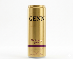 GENN Energy & Hydration Sparkling Beverage - Black Cherry Plum - 12 Pack