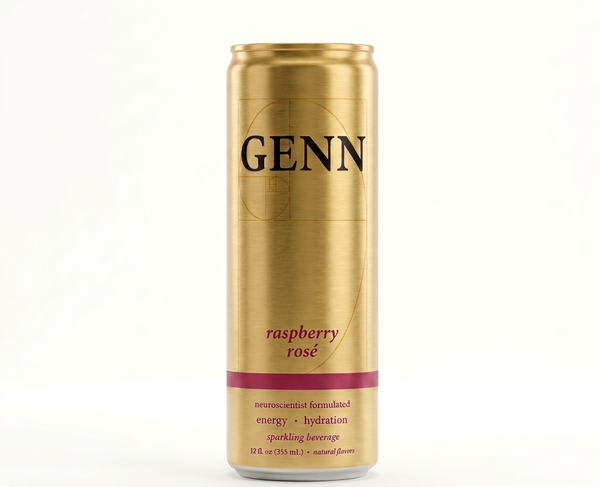 GENN Energy & Hydration Sparkling Beverage - Raspberry Rosé - 12 Pack