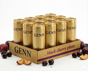 GENN Energy & Hydration Sparkling Beverage - Black Cherry Plum - 12 Pack