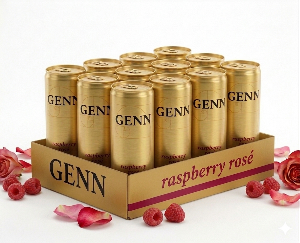 GENN Energy & Hydration Sparkling Beverage - Raspberry Rosé - 12 Pack