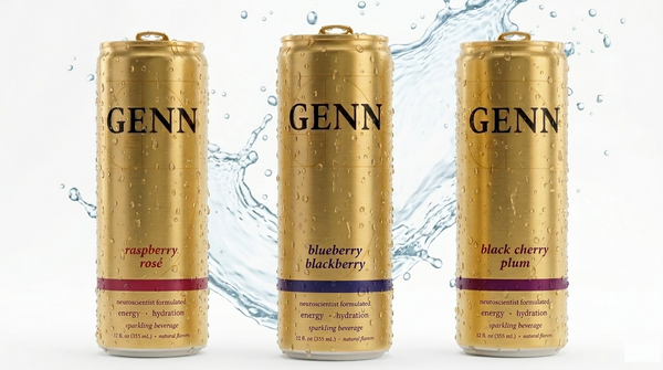 GENN Energy & Hydration Sparkling Beverage - Raspberry Rosé - 12 Pack