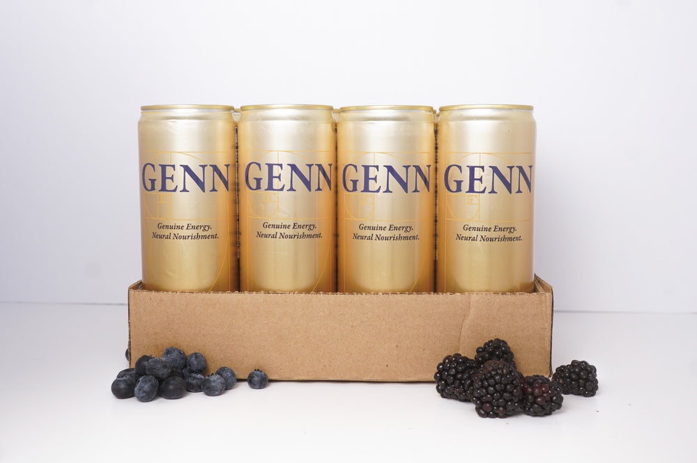GENN Energy & Hydration Sparkling Beverage Blueberry Blackberry 12 Pack